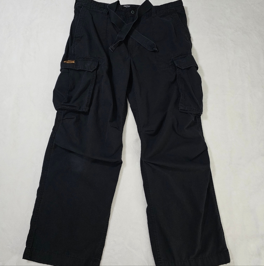 Polo Ralph Lauren Vintage Mens Black RipStop Cargo Military Surplus Baggy Pants - Picture 14 of 14